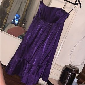 Purple dress strapless